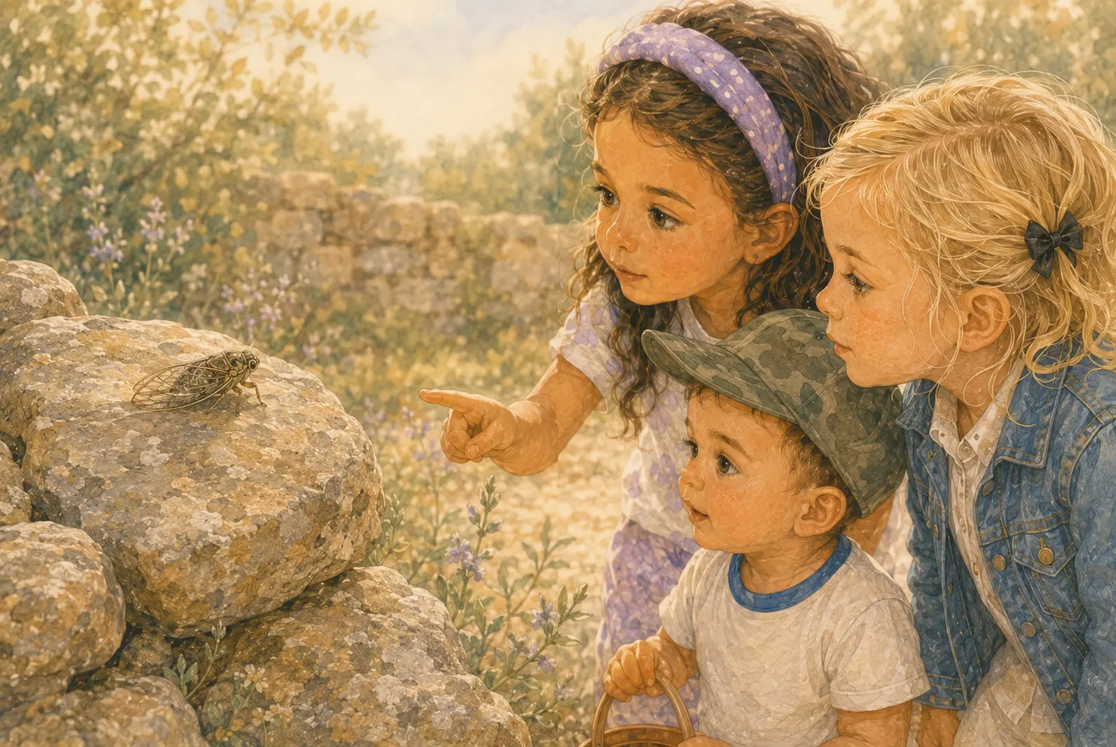 Double page intérieure, le vieux mur de pierre